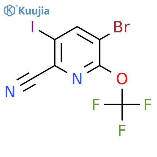 5-Bromo-2-cyano-3-iodo-6-(trifluoromethoxy)pyridine structure
