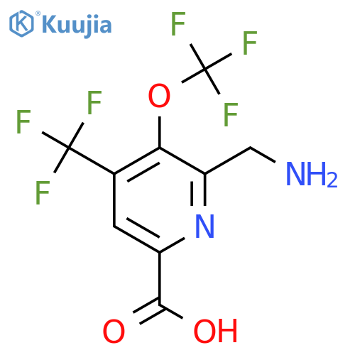2-(Aminomethyl)-3-(trifluoromethoxy)-4-(trifluoromethyl)pyridine-6-carboxylic acid structure