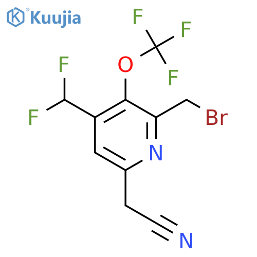 2-(Bromomethyl)-4-(difluoromethyl)-3-(trifluoromethoxy)pyridine-6-acetonitrile structure