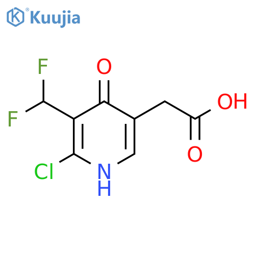 2-Chloro-3-(difluoromethyl)-4-hydroxypyridine-5-acetic acid structure