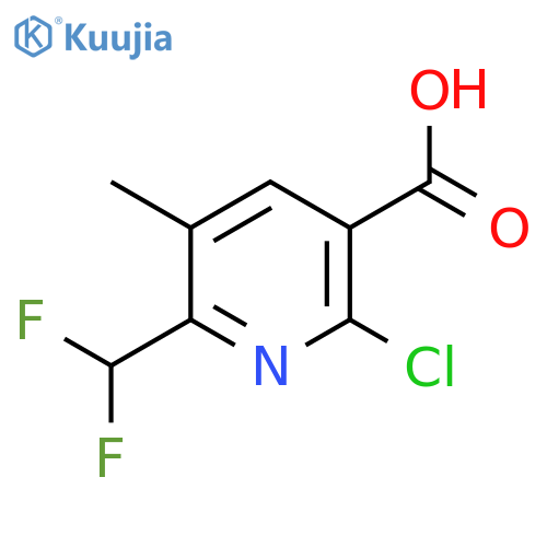 2-Chloro-6-(difluoromethyl)-5-methylpyridine-3-carboxylic acid structure