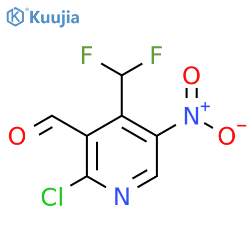 2-Chloro-4-(difluoromethyl)-5-nitropyridine-3-carboxaldehyde structure