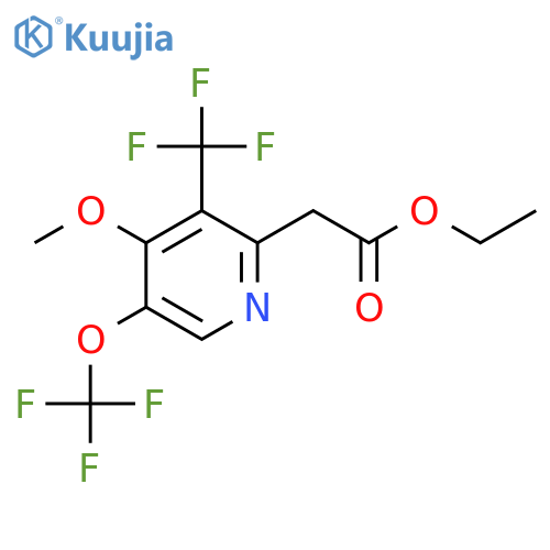 Ethyl 4-methoxy-5-(trifluoromethoxy)-3-(trifluoromethyl)pyridine-2-acetate structure