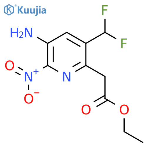 Ethyl 3-amino-5-(difluoromethyl)-2-nitropyridine-6-acetate structure