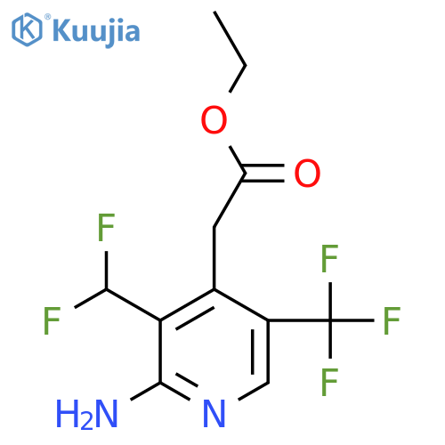 Ethyl 2-amino-3-(difluoromethyl)-5-(trifluoromethyl)pyridine-4-acetate structure