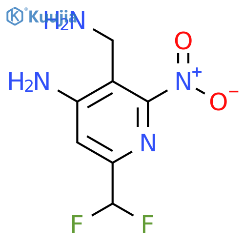 4-Amino-3-(aminomethyl)-6-(difluoromethyl)-2-nitropyridine structure