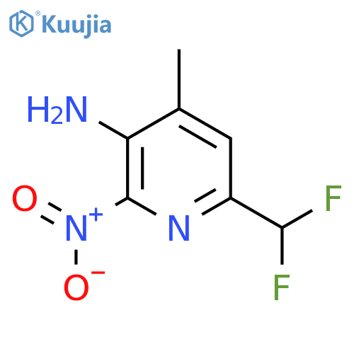 3-Amino-6-(difluoromethyl)-4-methyl-2-nitropyridine structure