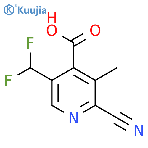 2-Cyano-5-(difluoromethyl)-3-methylpyridine-4-carboxylic acid structure