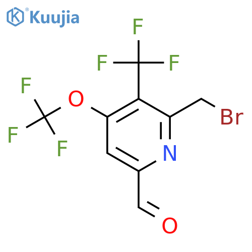 2-(Bromomethyl)-4-(trifluoromethoxy)-3-(trifluoromethyl)pyridine-6-carboxaldehyde structure