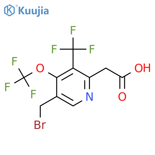5-(Bromomethyl)-4-(trifluoromethoxy)-3-(trifluoromethyl)pyridine-2-acetic acid structure