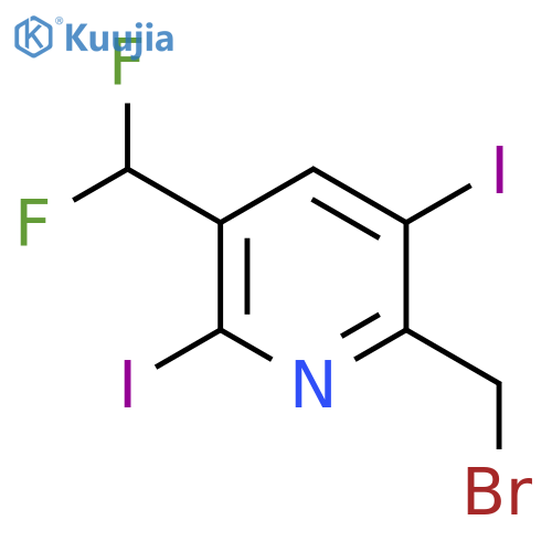 2-(Bromomethyl)-5-(difluoromethyl)-3,6-diiodopyridine structure