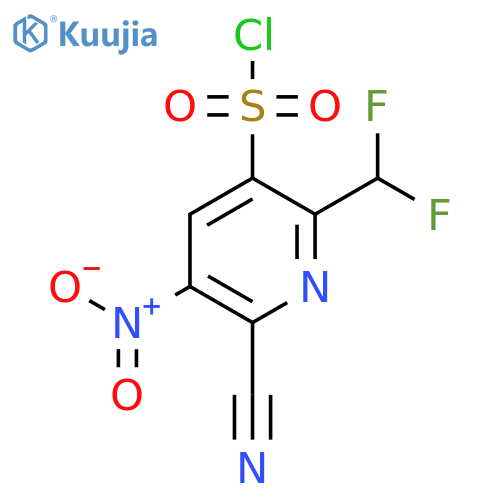 2-Cyano-6-(difluoromethyl)-3-nitropyridine-5-sulfonyl chloride structure