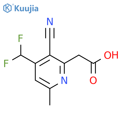 3-Cyano-4-(difluoromethyl)-6-methylpyridine-2-acetic acid structure