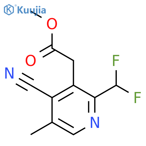 Methyl 4-cyano-2-(difluoromethyl)-5-methylpyridine-3-acetate structure