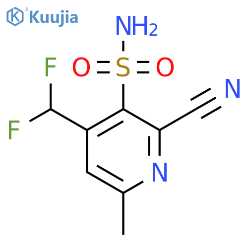2-Cyano-4-(difluoromethyl)-6-methylpyridine-3-sulfonamide structure