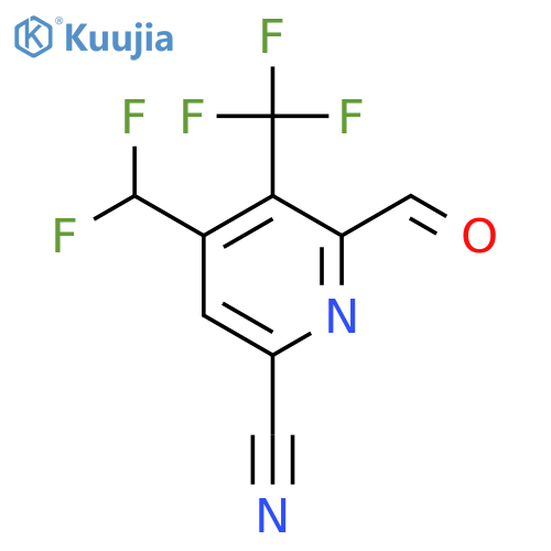 6-Cyano-4-(difluoromethyl)-3-(trifluoromethyl)pyridine-2-carboxaldehyde structure