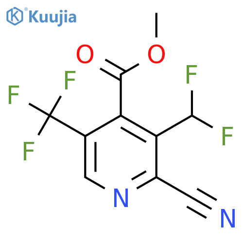 Methyl 2-cyano-3-(difluoromethyl)-5-(trifluoromethyl)pyridine-4-carboxylate structure