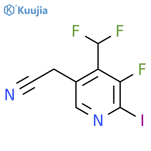 4-(Difluoromethyl)-3-fluoro-2-iodopyridine-5-acetonitrile structure