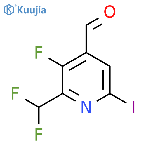 2-(Difluoromethyl)-3-fluoro-6-iodopyridine-4-carboxaldehyde structure