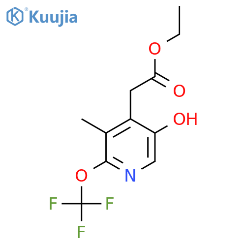 Ethyl 5-hydroxy-3-methyl-2-(trifluoromethoxy)pyridine-4-acetate structure