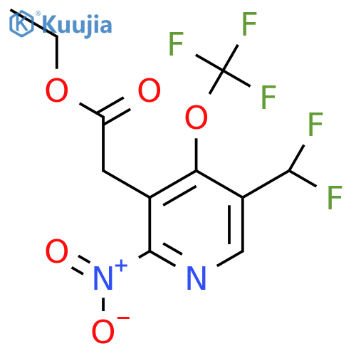 Ethyl 5-(difluoromethyl)-2-nitro-4-(trifluoromethoxy)pyridine-3-acetate structure