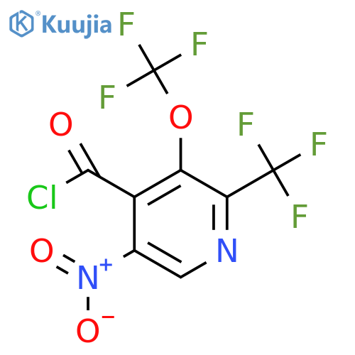 5-Nitro-3-(trifluoromethoxy)-2-(trifluoromethyl)pyridine-4-carbonyl chloride structure