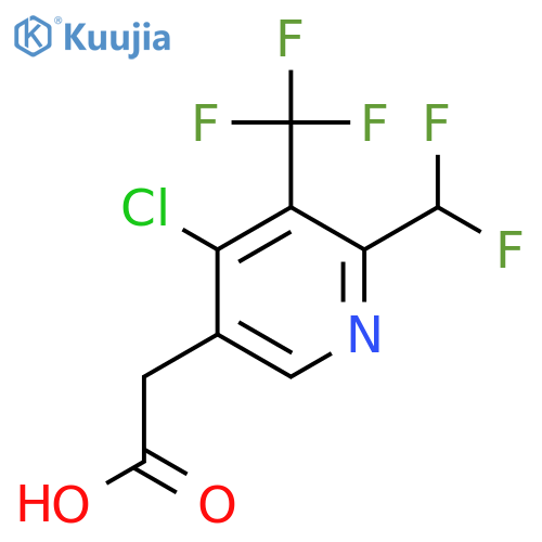 4-Chloro-2-(difluoromethyl)-3-(trifluoromethyl)pyridine-5-acetic acid structure