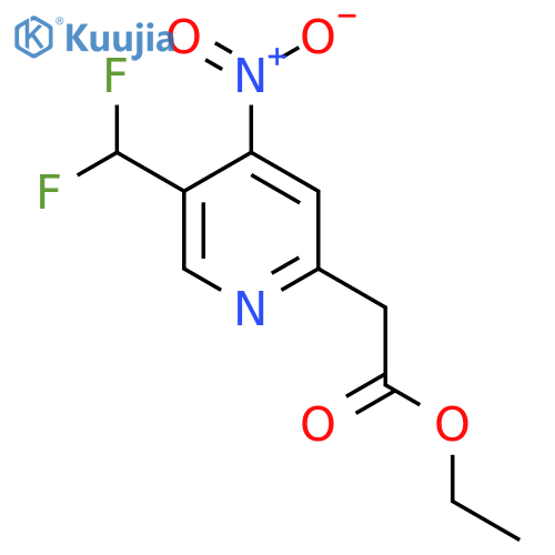 Ethyl 5-(difluoromethyl)-4-nitropyridine-2-acetate structure