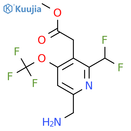 Methyl 6-(aminomethyl)-2-(difluoromethyl)-4-(trifluoromethoxy)pyridine-3-acetate structure
