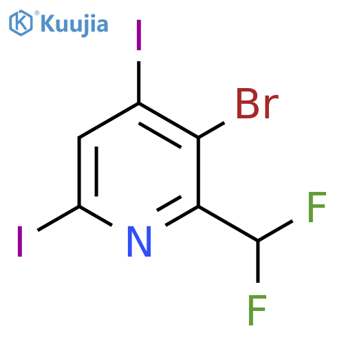 3-Bromo-2-(difluoromethyl)-4,6-diiodopyridine structure
