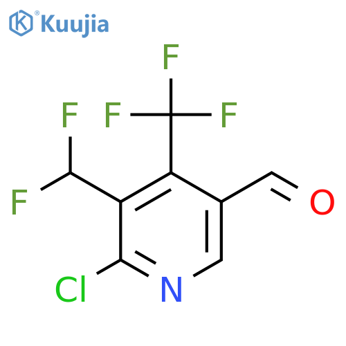 2-Chloro-3-(difluoromethyl)-4-(trifluoromethyl)pyridine-5-carboxaldehyde structure