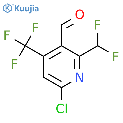 6-Chloro-2-(difluoromethyl)-4-(trifluoromethyl)pyridine-3-carboxaldehyde structure