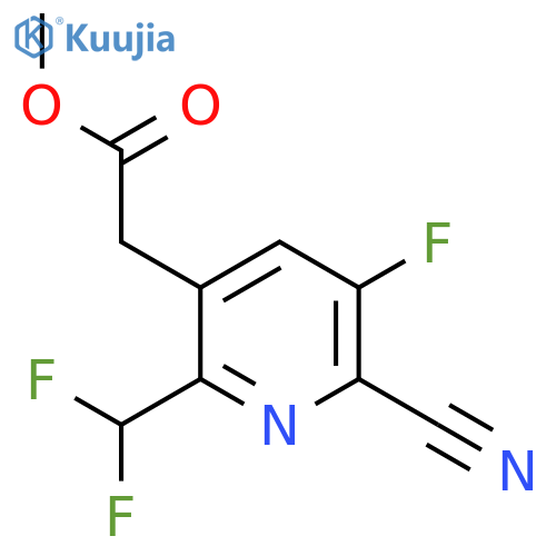 Methyl 2-cyano-6-(difluoromethyl)-3-fluoropyridine-5-acetate structure