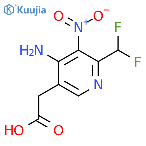 4-Amino-2-(difluoromethyl)-3-nitropyridine-5-acetic acid structure