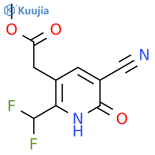 Methyl 3-cyano-6-(difluoromethyl)-2-hydroxypyridine-5-acetate structure