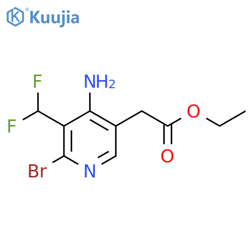 Ethyl 4-amino-2-bromo-3-(difluoromethyl)pyridine-5-acetate structure