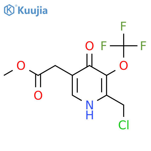 Methyl 2-(chloromethyl)-4-hydroxy-3-(trifluoromethoxy)pyridine-5-acetate structure