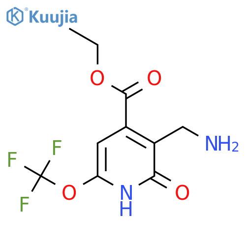 Ethyl 3-(aminomethyl)-2-hydroxy-6-(trifluoromethoxy)pyridine-4-carboxylate structure