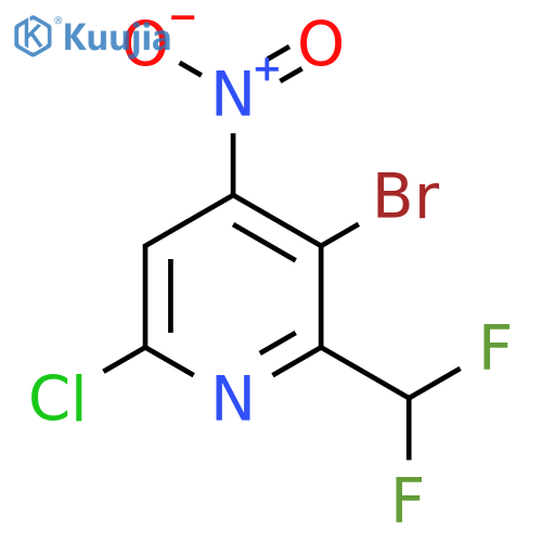 3-Bromo-6-chloro-2-(difluoromethyl)-4-nitropyridine structure
