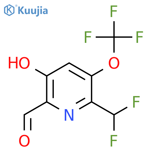 2-(Difluoromethyl)-5-hydroxy-3-(trifluoromethoxy)pyridine-6-carboxaldehyde structure