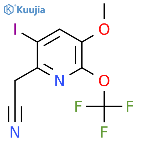 3-Iodo-5-methoxy-6-(trifluoromethoxy)pyridine-2-acetonitrile structure
