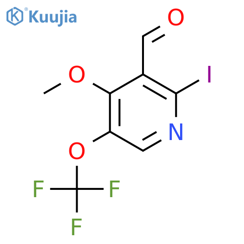 2-Iodo-4-methoxy-5-(trifluoromethoxy)pyridine-3-carboxaldehyde structure