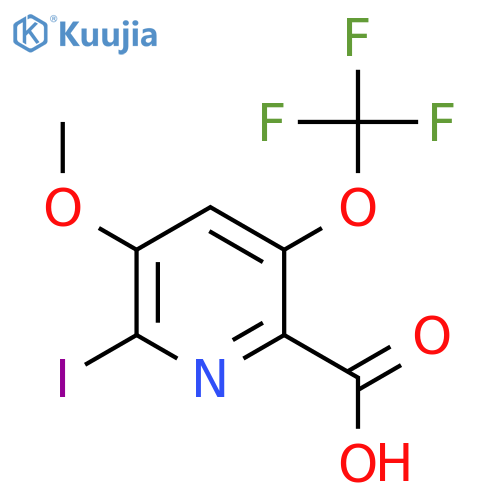 2-Iodo-3-methoxy-5-(trifluoromethoxy)pyridine-6-carboxylic acid structure