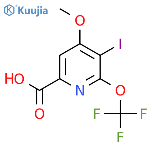 3-Iodo-4-methoxy-2-(trifluoromethoxy)pyridine-6-carboxylic acid structure