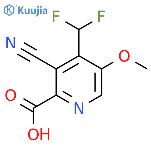 3-Cyano-4-(difluoromethyl)-5-methoxypyridine-2-carboxylic acid structure