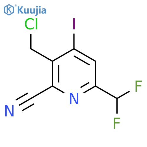 3-(Chloromethyl)-2-cyano-6-(difluoromethyl)-4-iodopyridine structure