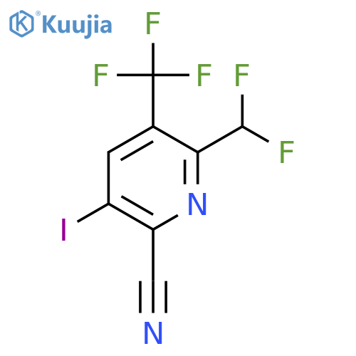 2-Cyano-6-(difluoromethyl)-3-iodo-5-(trifluoromethyl)pyridine structure