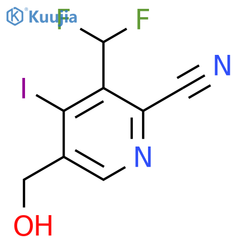 2-Cyano-3-(difluoromethyl)-4-iodopyridine-5-methanol structure