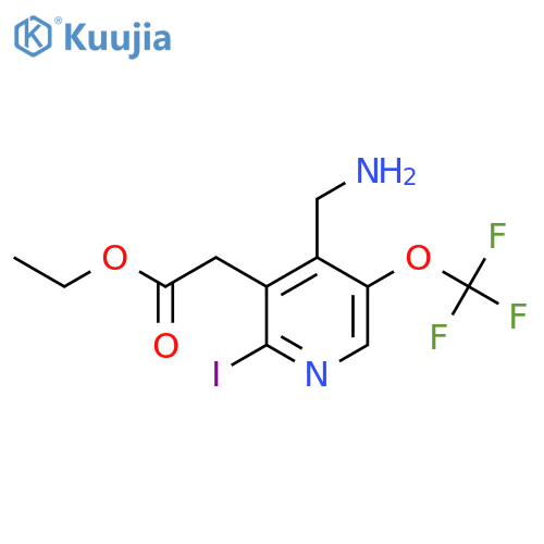 Ethyl 4-(aminomethyl)-2-iodo-5-(trifluoromethoxy)pyridine-3-acetate structure