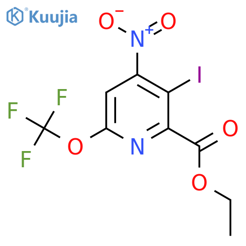 Ethyl 3-iodo-4-nitro-6-(trifluoromethoxy)pyridine-2-carboxylate structure